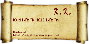 Kudlák Kilián névjegykártya